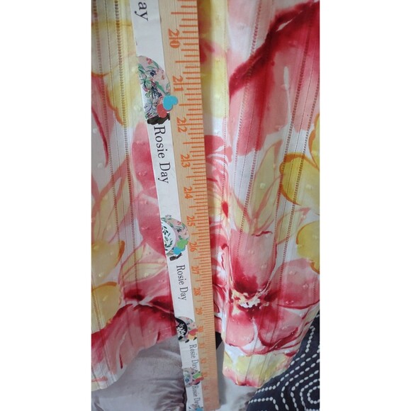 Alfred Dunner 24W 3X Floral Top 100% Cotton Spring Summer Crochet Boho Festival - Picture 9 of 10